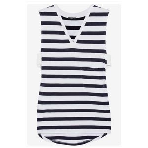 Theory Crelle Striped Cotton Jersey Top